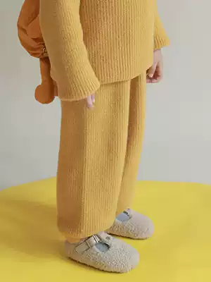 oddtails boys knitted trousers 2021 new casual loose autumn and winter children thick wool pants