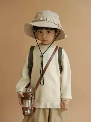 oddtails Boy Half Turtleneck Sweater 2021 New Tong Tong Winter Dress Solid Color Round Neck Pullover Knit