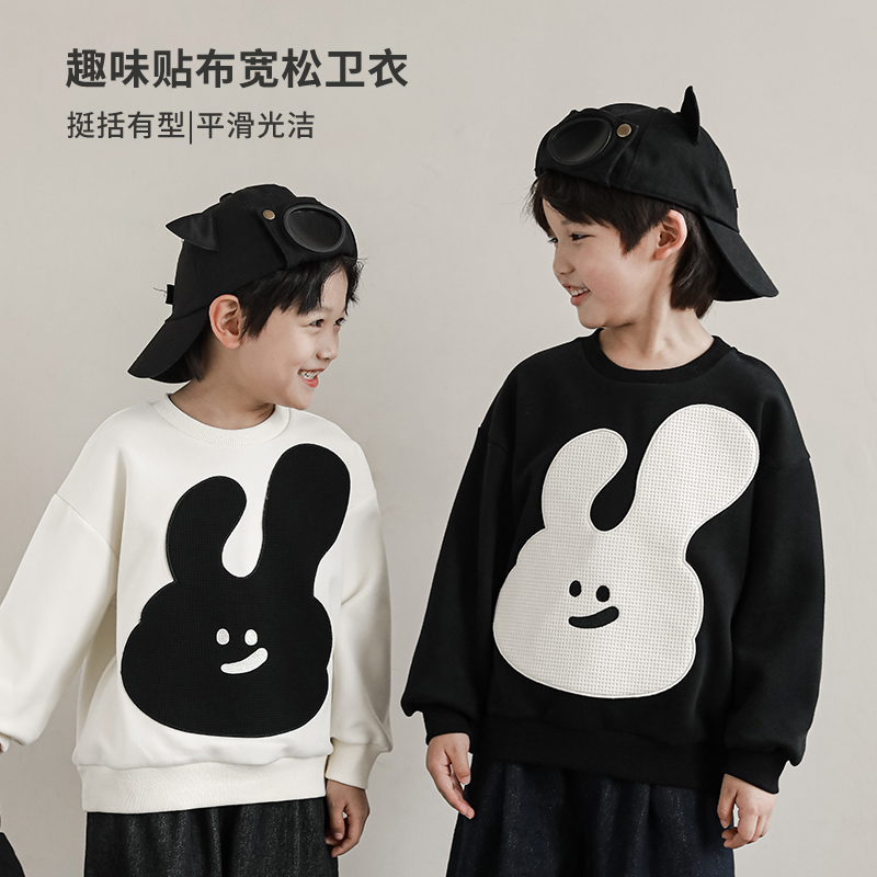 oddtails秋季男童加绒休闲卫衣