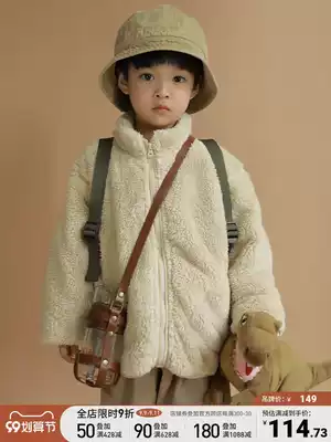 oddtails boy double-sided velvet thick coat 2021 autumn and winter New Tong fashion warm plush top