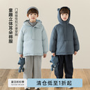 2024新款 oddtails男童棉服冬装 儿童夹棉保暖棉袄中大童半开襟外套