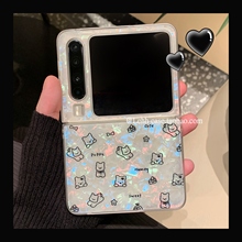 夏天可爱西高地小狗适用华为purax手机壳折叠pocket2贝壳p50pocket个性小米mixflip女款三星zflip5/6外壳