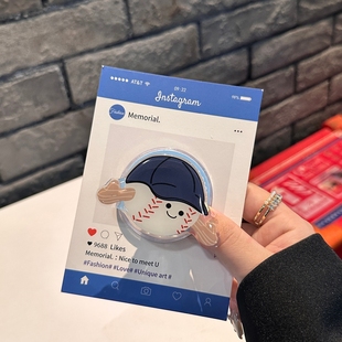 ins风趣味卡通适用磁吸支架手机吸附可伸缩新款 气囊支架网红可爱