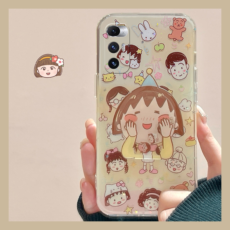 手机壳硅胶卡通动漫立体摇摇乐小丸子支架