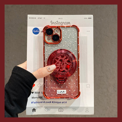 2026旋转发财支架适用opporeno15手机壳reno14pro新年reon13波点12红色11por闪粉10四角9防摔8马年7女6套oppo