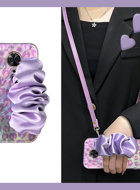 适用美图v6手机壳美图t9满屏t8紫色t8s爱心m8立体m8s带腕带meitu手腕六背带九可斜挎八羽纱硅胶软壳手机套女