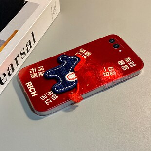 2026发财暴富适用三星zflip7fe手机壳zflip6卡通zfold5刺绣zfold4折叠屏小马3新年2马年w25w24红色w22w21硬壳