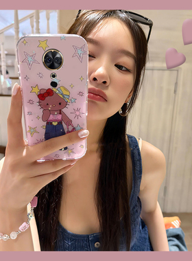 适用美图v6手机壳美图t9卡通t8星星kt猫t8s带手链m8可爱m8s粉色meitu凯蒂猫六超萌九趣味八硅胶软壳手机套女