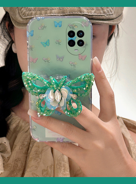 适用华为nova14pro手机壳nove13ultra立体11se水钻10z绿色nova9pro蝴蝶8带7i支架5z韩系4小清新3e硅胶2s软壳p