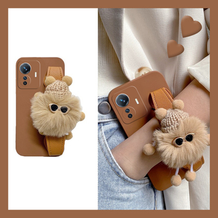 适用vivoy500手机壳y50m可爱y300pro+秋冬y200gt毛绒y100i煤球t1腕带y77e斜挎y93s挂绳y85y81卡通y66十vivo女