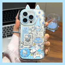 适用opporeno14手机壳reno13pro卡通reon12独角兽kt猫11带10镜子9支架8立体7se耳朵6补妆镜5k羽纱oppo硅胶软p