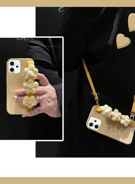 适用opporeno14手机壳reno13pro可斜挎12黄色11花朵10带9por腕带9手腕8立体7se背带6斜跨5可背5k皮纹oppo女生