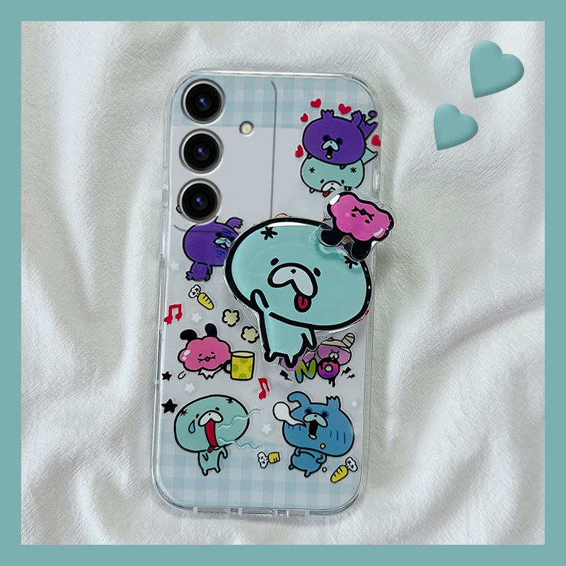 手机壳卡通趣味立体旋转拓麻僵尸兔子支架