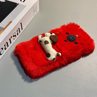 波点腊肠狗适用华为mate80promax手机壳mete80gts秋冬70air毛绒60rs非凡大师50e红色40pro 新年十huawei卡通p