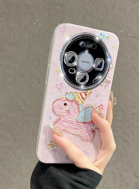 2026油画彩虹小马适用华为荣耀win手机壳winrt卡通power2可爱magic8带7pro挂链play10c新年9t红色v40轻奢版女