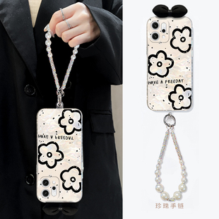 ins风适用opporeno14手机壳reno13pro+花朵reon12立体11蝴蝶结10带9手链8挂链7se韩系5k简约4硅胶3十oppo软壳