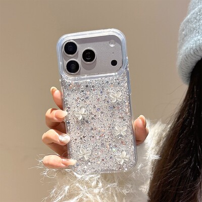 手机壳硅胶滴胶闪粉亮片立体蝴蝶