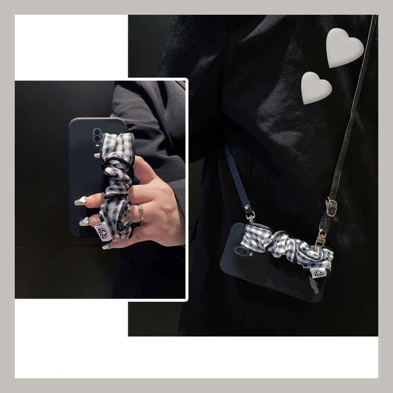 手机壳硅胶韩系褶皱腕带手腕带斜跨挂绳