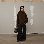 冬季 晶咕黑标JGGU全尺码 款 保暖宽松舒适堆领连帽羊毛针织