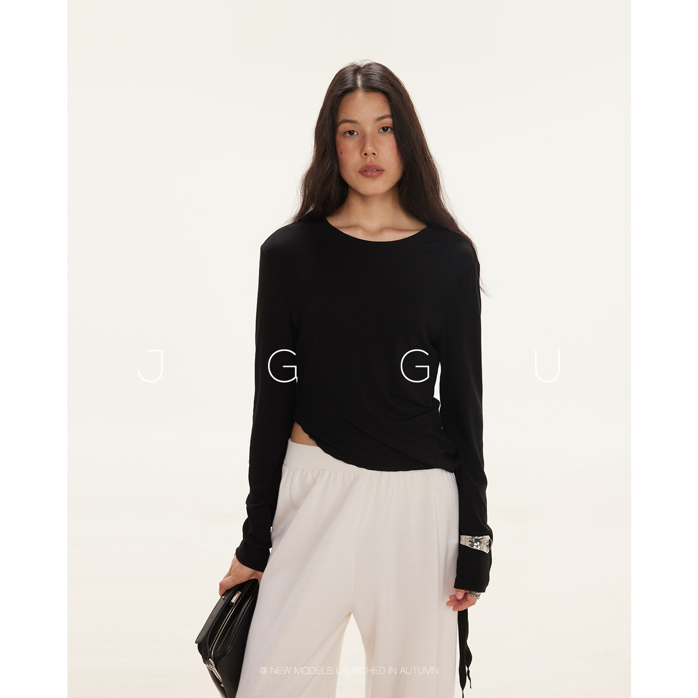 晶咕黑标JGGU【比例天菜】大码设计感百搭莱赛尔绵羊毛T恤内搭女,女装/女士精品,T恤,淘宝优惠券,粉丝福利购,淘宝优惠卷