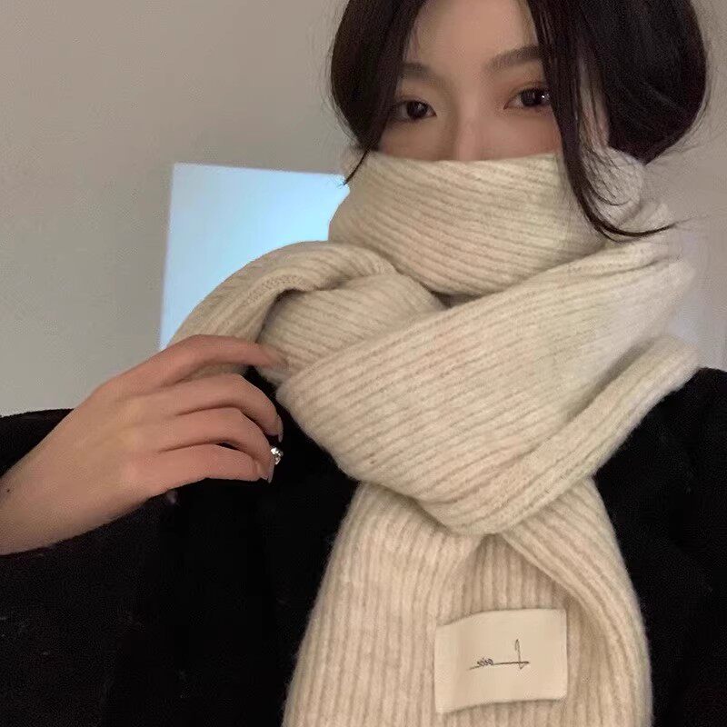 刺毛叔叔秋冬纯色韩版女围巾保暖
