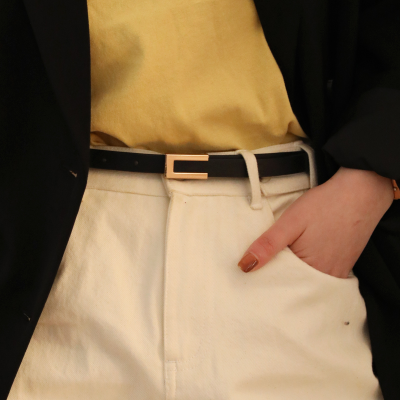 ins百搭风配西装女款夏天小皮带