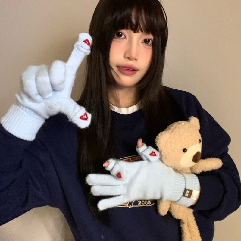 保暖骑行百搭可玩手机分指手套