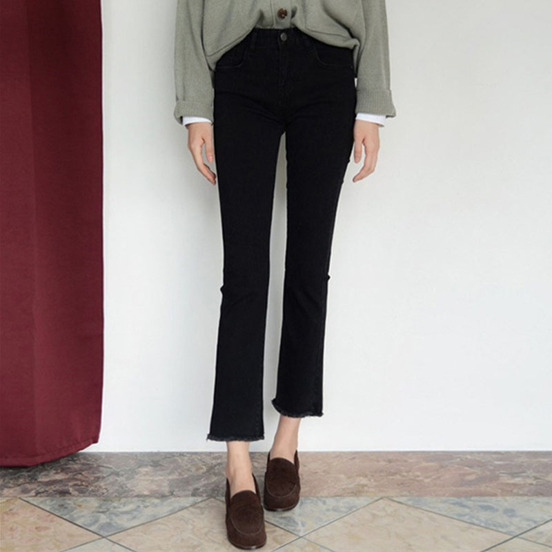 叶子风铃喇叭裤高腰显瘦百搭