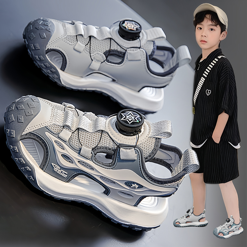 官方正品童鞋男童涼鞋夏季2025新款軟底兒童運動沙灘鞋子爆款男孩