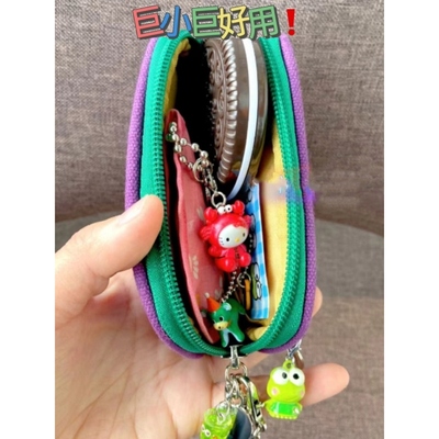 迷你零钱包可爱大眼睛韩版拉链隔层硬币小包包帆布口袋包收纳小包