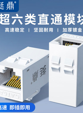 挺鼎超六类直通头网线对接延长连接器rj45镀金头过福禄克测试