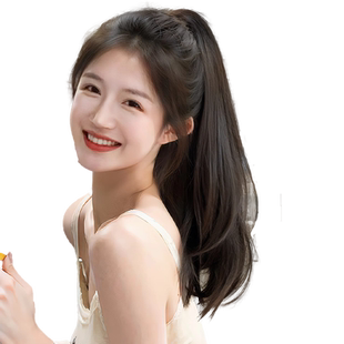 马尾假发女长发微卷仿真发抓夹高马尾网红卷发自然轻薄假马尾辫子