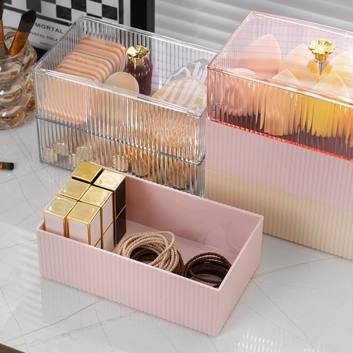 Настольная прямоугольная японская коробка для хранения, пластиковый прозрачный спонж, косметическая косметическая губка