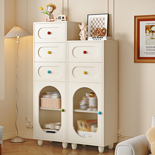 实木斗柜法式沙发边柜书柜置物柜小户型窄柜电视柜旁边柜客厅立柜