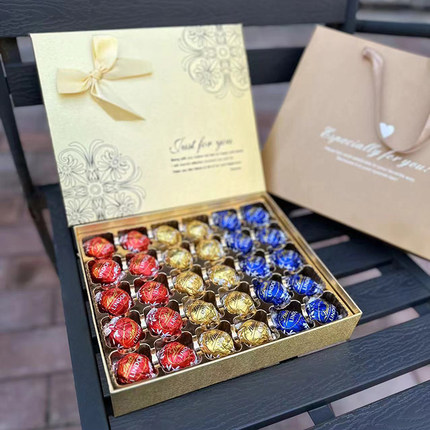 进口lindt瑞士莲Lindor软心球巧克力30颗送礼盒袋节日送礼物年货