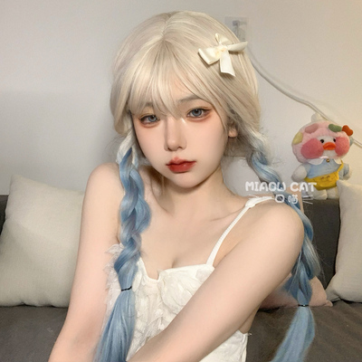 taobao agent A meow wigs, Xia Xia, naturally realistic lolita gradient net red sweet and hot girl long straight hair full set