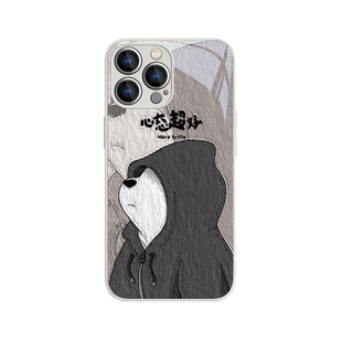 适用iphone14plus手机壳苹果16/12mini苹果15熊猫13promax个性小众8plus玻璃xs潮牌xr卡通7p新款x套ip11女款