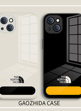 适用iPhone13pro手机壳15潮牌北面苹果17个性12简约11promax情侣14新款xs男女xr镜面玻璃8p/7plus全包13mini