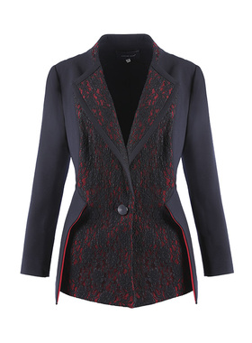 LIANGNUO靓诺藏蓝拼玫红上衣LS14683A