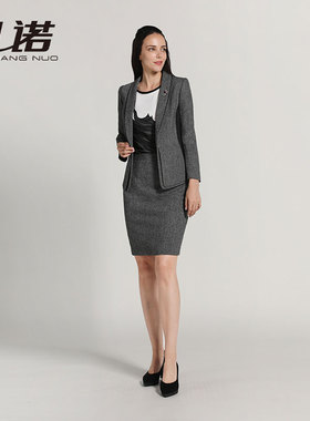 靓诺秋冬女裙子半身裙显瘦气质新品灰色毛料大码半裙 LQ19375A