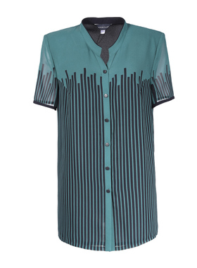 LIANGNUO靓诺孔雀蓝条纹定位衬衫LC19230A