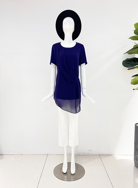 靓诺紫色捏褶小衫LC14434A