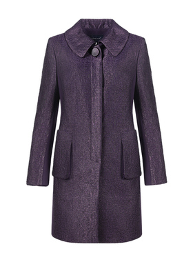 LIANGNUO靓诺紫色粗纺风衣LF14606A