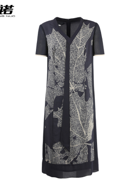 靓诺法式设计感雪纺印花夏季新款收腰气质高级感连衣裙女LL19261A