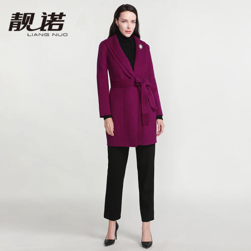 双面修身显瘦中长款毛呢外套