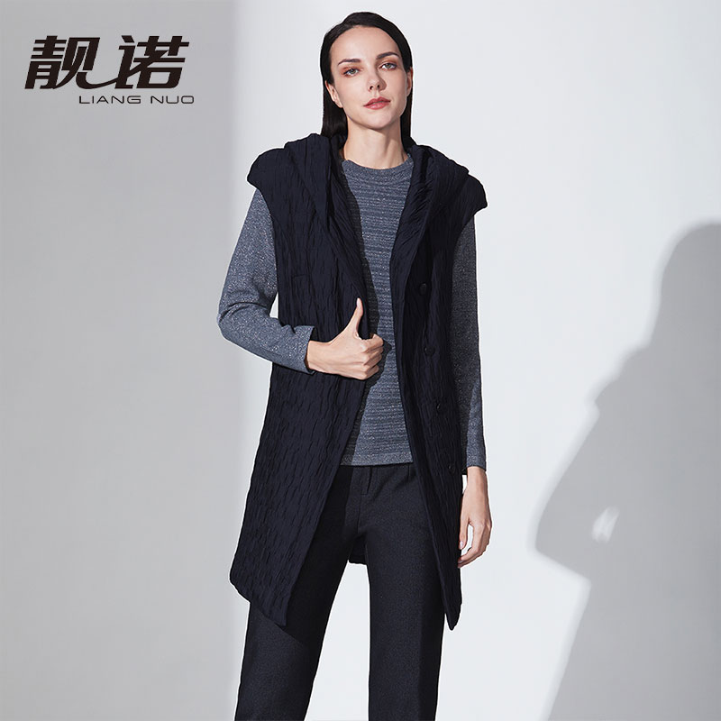 外穿休闲百搭风肌理连帽棉马甲