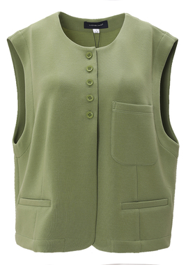 靓诺靓诺春秋新款休闲宽松马甲女士时尚绿色气质百搭LJ25195B