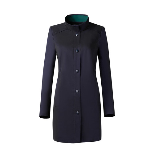 雪青色立领风衣LF18329A