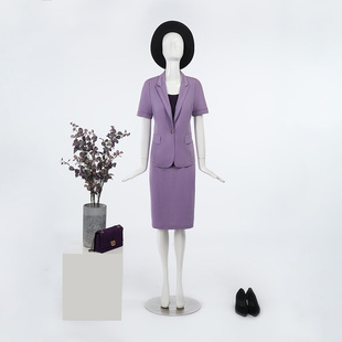 LIANGNUO靓诺品牌女装雪青针织西装裙LQ11042B