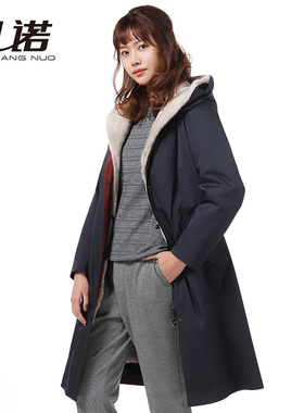 靓诺兔毛内胆高级尼克服加倍蓄暖百搭外套LN19447A
